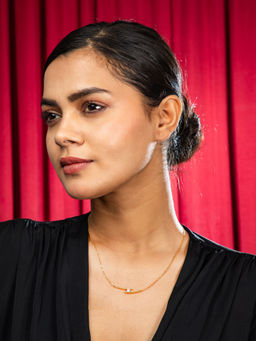 Niscka - Gold Plated White American Diamond Pendant Necklace