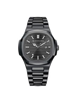 Giordano - Men Black Textured Dial Stainless Steel Analog Watch - GZ-50134-11 (M)