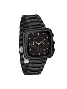 Giordano - Men Black Dial Square Stainless Steel Analog Watch - GZ-50162-11 (M)
