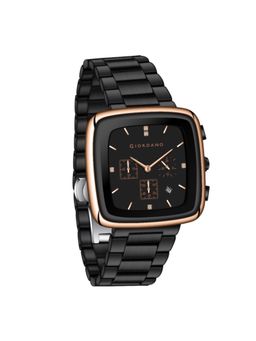 Giordano - Men Black Dial Square Stainless Steel Analog Watch - GZ-50162-22 (M)