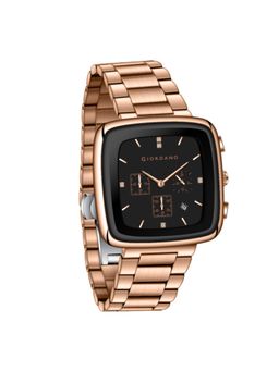 Giordano - Men Black Dial Square Stainless Steel Analog Watch - GZ-50162-55 (M)