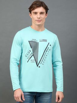 Club York - Sky Blue Printed T-Shirt