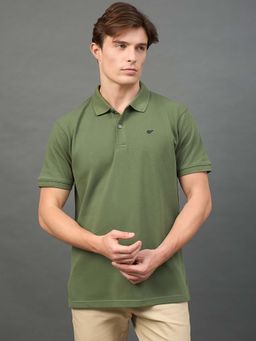 Club York - Olive Solid Polo T-Shirt