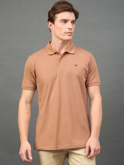 Club York - Brown Solid Polo T-Shirt