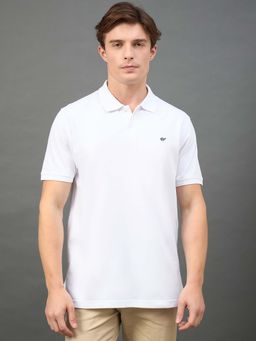 Club York - White Solid Polo T-Shirt