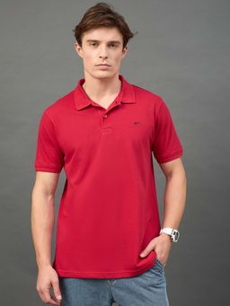 Club York - Red Solid Polo T-Shirt