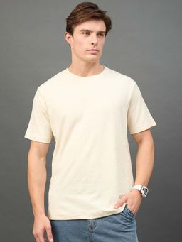 Club York - Beige Solid T-Shirt