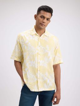 Pepe Jeans - Men's Yellow Floral Resort Collar Shirt