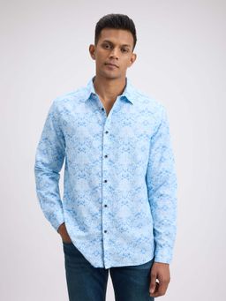 Pepe Jeans - Men's Blue Floral Print Shirt