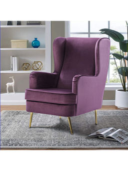 HomeTown - Charm Velvet Arm Chair in Burgundy