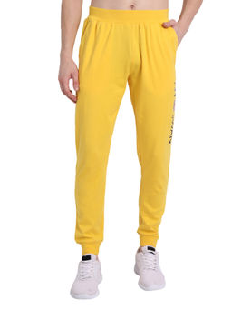 AM SWAN - Premium Cotton Solid Joggers In Yellow