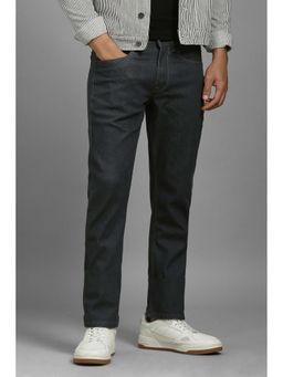 Louis Philippe - Men's Grey Solid Slim Fit Jeans