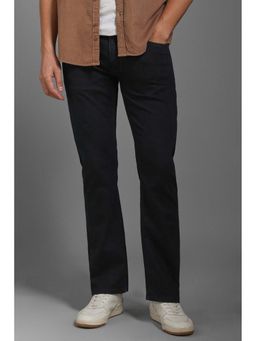 Louis Philippe - Men's Black Solid Slim Fit Jeans