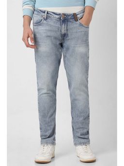 Peter England - Men's Blue Solid Slim Fit Jeans