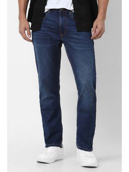 Peter England - Men's Navy Blue Solid Slim Fit Jeans