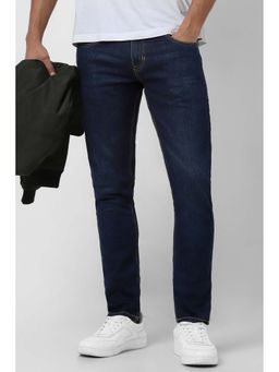 Peter England - Men's Navy Blue Solid Slim Fit Jeans