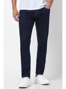 Peter England - Men's Navy Blue Solid Slim Fit Jeans