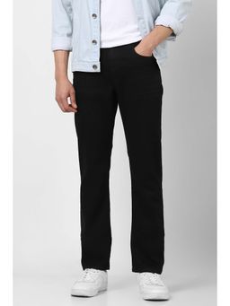 Van Heusen - Men's Black Solid Regular Fit Jeans