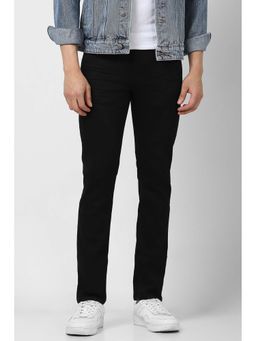 Van Heusen - Men's Black Solid Slim Fit Jeans