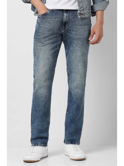 Van Heusen - Men's Blue Solid Slim Fit Jeans