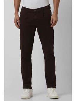 Van Heusen - Men's Brown Solid Slim Fit Jeans