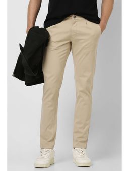 Van Heusen - Men's Beige Solid Slim Fit Jeans