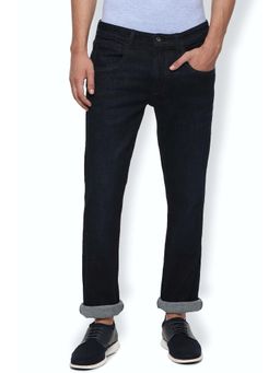 Van Heusen - Men's Navy Blue Solid Slim Fit Jeans