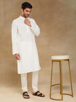 Fabindia - Natural Cotton Blend Striped Slim Fit Long Kurta