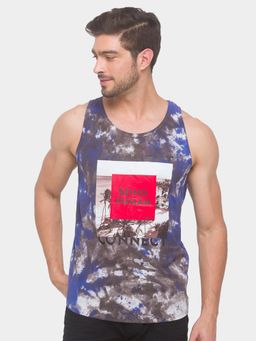 Being Human - Mens Regular Fit Printed Tank Top Navy Blue