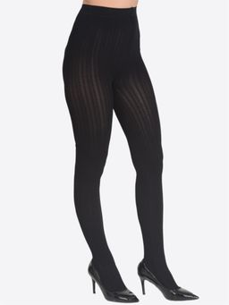 Mod & Shy - Women Black Self Design Pantyhose Stockings