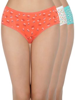 Amante - Printed Three-Fourth Coverage Low Rise Hipster Panties (Pack of 3)