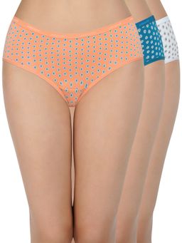 Amante - Printed Three-Fourth Coverage Low Rise Hipster Panties (Pack of 3)