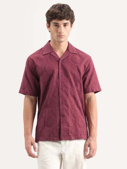 Rare Rabbit - Relaxed Fit Jacquard Textured Shirt