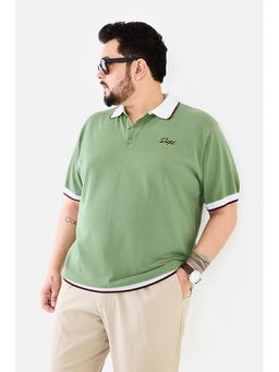 Snitch - Green Solid Half Sleeves Regular T-Shirt for Men