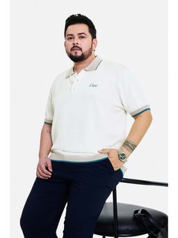 Snitch - Off White Off-White Solid Half Sleeves Regular T-Shirt for Men
