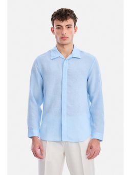 Snitch - Sky Blue Solid Full Sleeves Regular Casual Shirt for Men