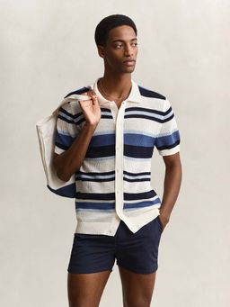 GANT - Multi-Color Men Multicolour Striped Cotton Polo T-Shirt
