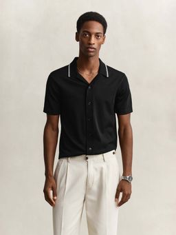 GANT - Men Black Regular Fit Polo T-Shirt