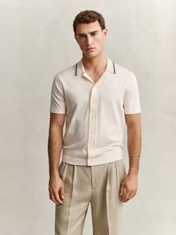 GANT - Men Cream Regular Fit Polo T-Shirt