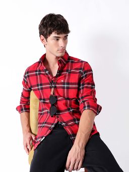 The Bear House - Red Slim Fit Shirt