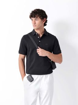 The Bear House - Black Polo Half Sleeve T-Shirt