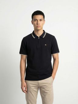 The Bear House - Black Full Sleeve Polo T-Shirt