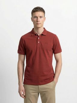 The Bear House - Maroon Polo Half Sleeve T-Shirt