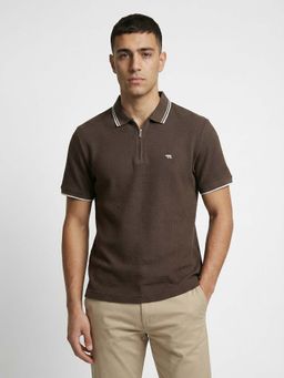 The Bear House - Brown Full Sleeve Polo T-Shirt