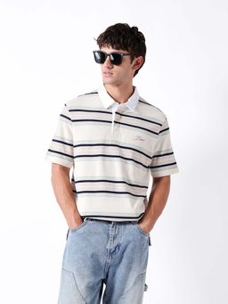 The Bear House - White Polo Half Sleeve T-Shirt