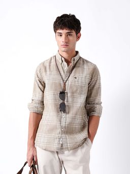 The Bear House - Brown Slim Fit Shirt