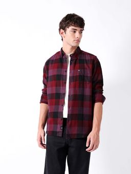 The Bear House - Maroon Slim Fit Shirt