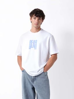 The Bear House - White Dropshoulder T-Shirt