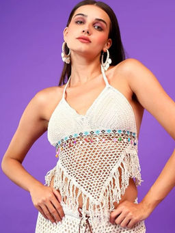 BRACHY - Women Halter Top Ropa Sexy Crochet Camisole Hollow Out Crochet Tanks Tops Bra