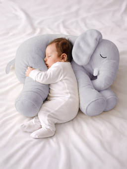 Mi Arcus - Solid Elephant Theme Soft Plush Toy- Grey